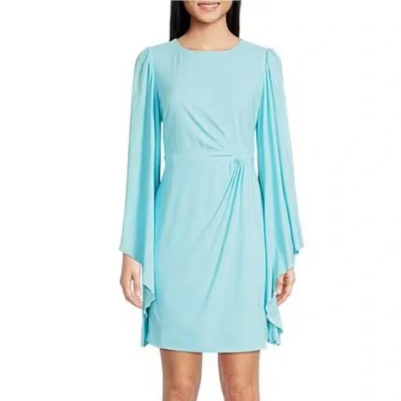 chinese dress ladies Black Long Sleeve Ruched Belle Midi Dress